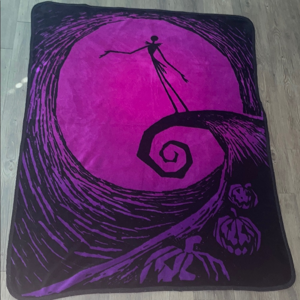 Purple and Black Nightmare Before Christmas Blanket
